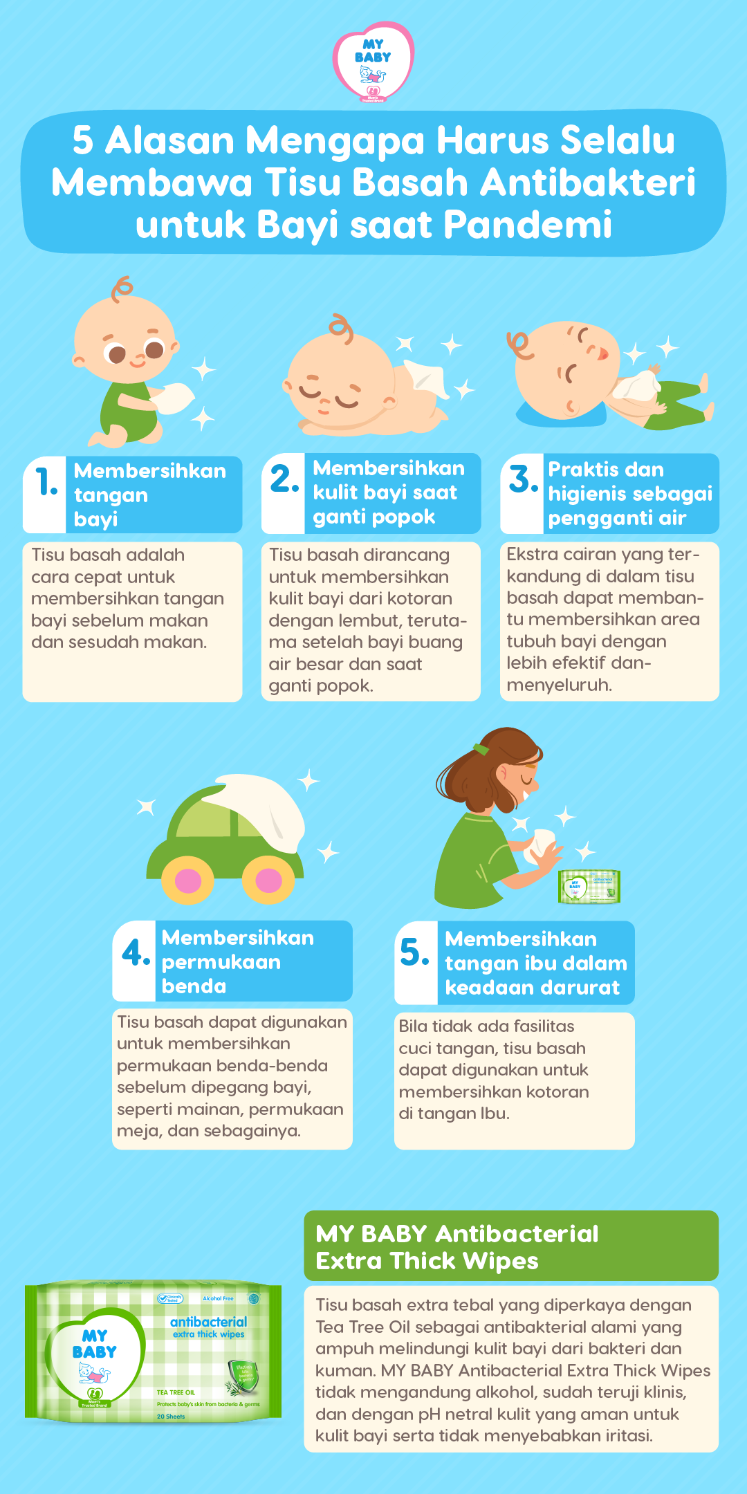5 Alasan Mengapa Harus Selalu Membawa Tisu Basah Antibakteri untuk Bayi saat Pandemi