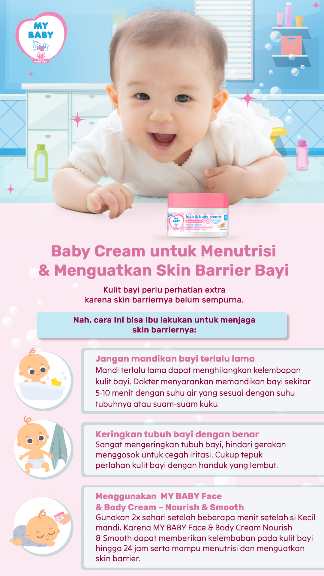 Baby Cream untuk Menutrisi & Menguatkan Skin Barrier Bayi