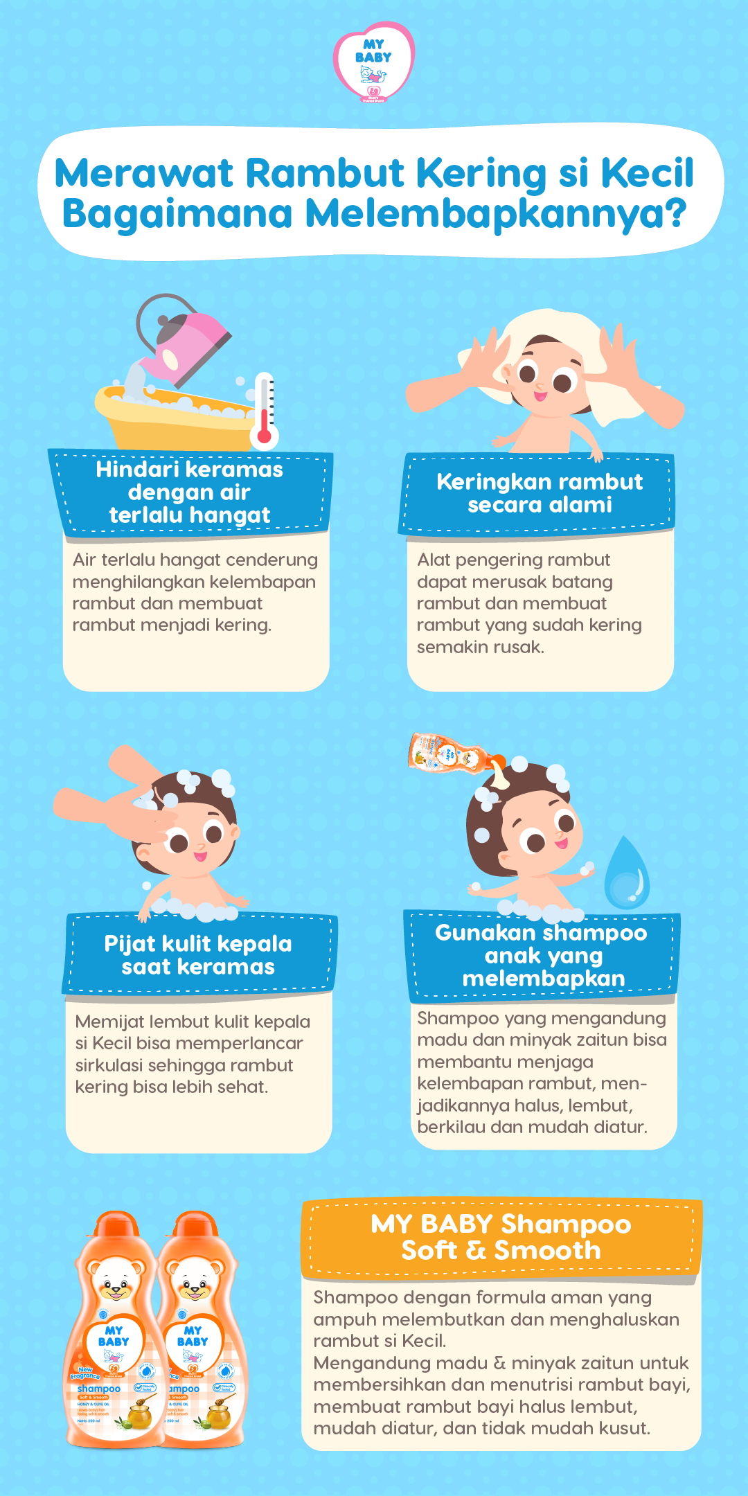 Merawat Rambut Kering si Kecil, Bagaimana Melembapkannya?