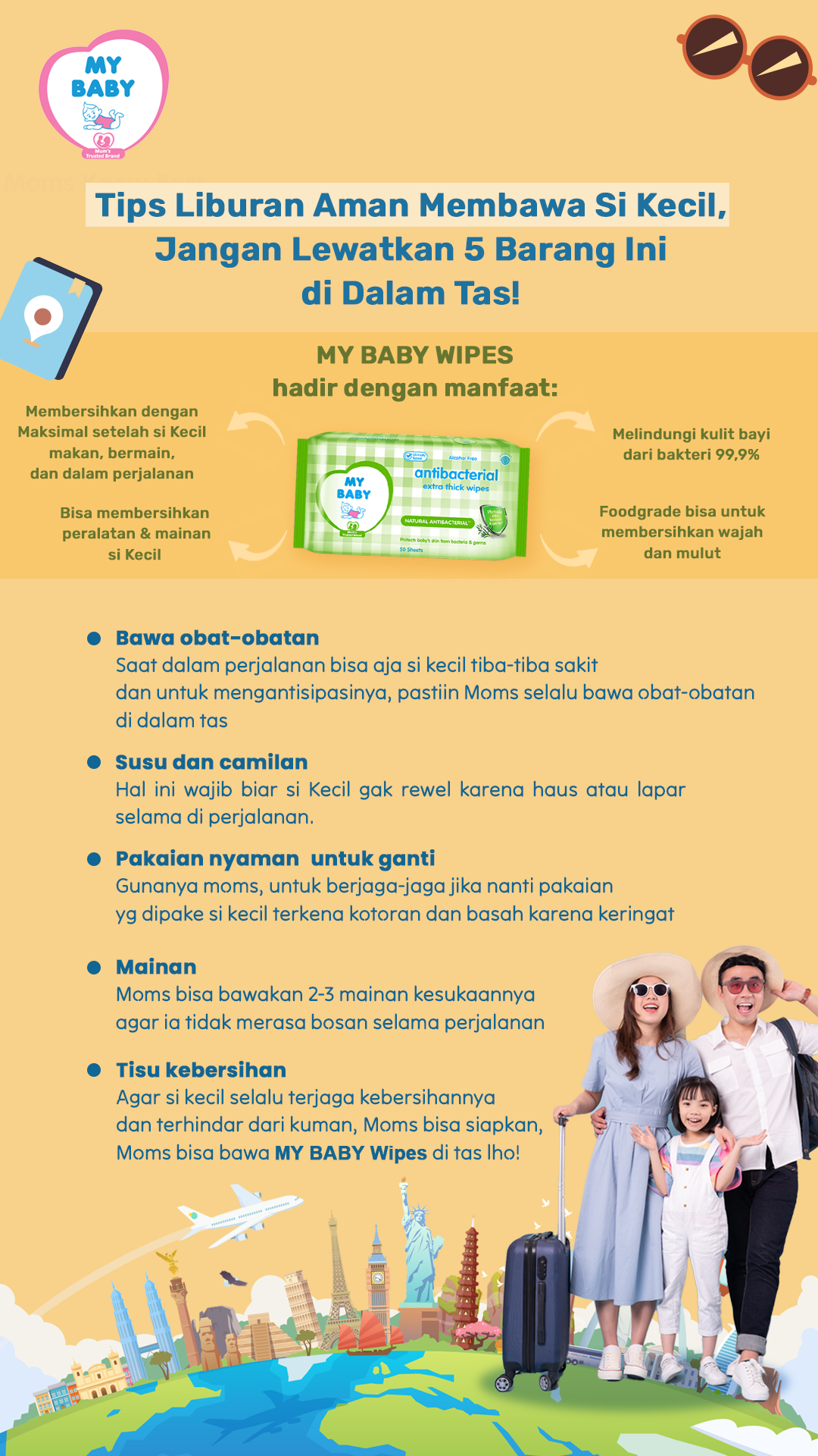 Tips Liburan Aman Membawa Si Kecil, Jangan Lewatkan 5 Barang Ini di Dalam Tas!